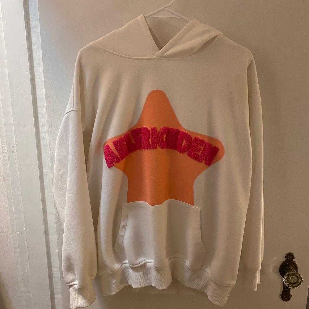 Aelfric Eden vintage embroidery star hoodie - cream